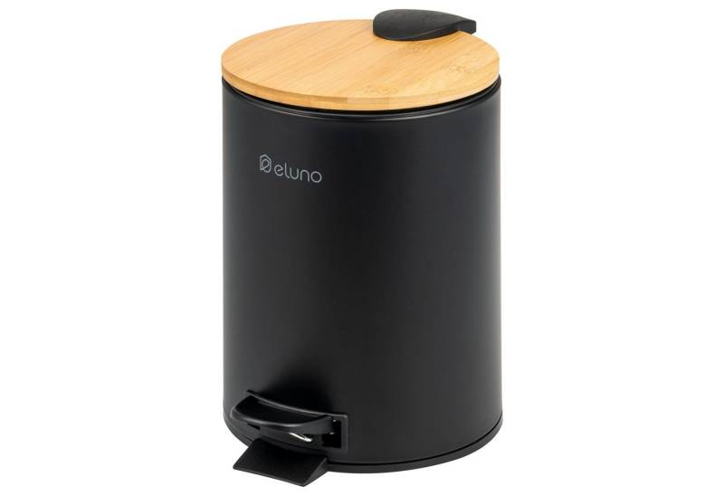 eluno Kosmetikeimer Treteimer 3 Liter aus Bambus und Metall von eluno