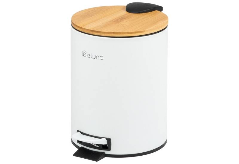 eluno Kosmetikeimer Treteimer 3 Liter aus Bambus und Metall von eluno