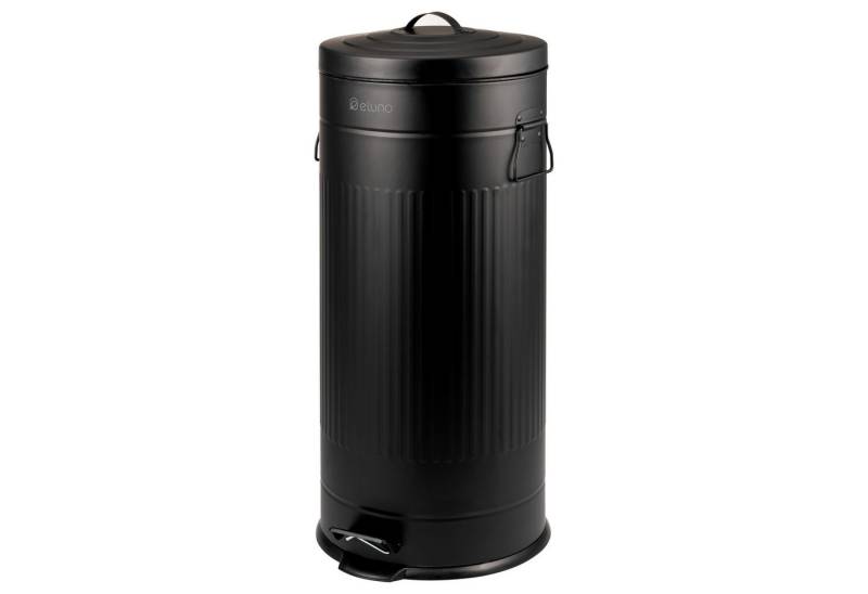 eluno Mülleimer 30 Liter Fassungsvermögen aus schwarzem Metall von eluno