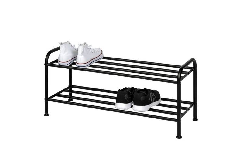 eluno Schuhregal für ca. 8 Paar Schuhe, 2 Ablagen, schwarz von eluno