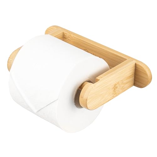 eluno Toilettenpapierhalter aus Bambus im natürlichen Design, Toilettenpapierrollenhalter WC-Rollenhalter, Toiletpaper Holder, Klorollenhalter Papierhalter, zum Kleben mit 3M Kleber oder zum Bohren eluno Toilettenpapierhalter aus Bambus im natürlichen Design, Toilettenpapierrollenhalter WC-Rollenhalter, Toiletpaper Holder, Klorollenhalter Papierhalter, zum Kleben mit 3M Kleber oder zum Bohren von eluno