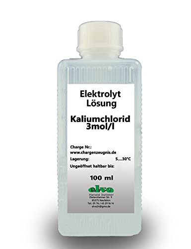 KCL 3mol/l 100 ml, Eichlösung Kalibrierlösung Elektrolytlösung Pufferlösung von elvo