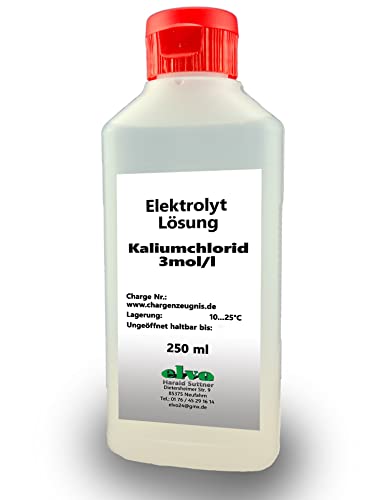 KCL 3mol/l 250 ml, Eichlösung Kalibrierlösung Elektrolytlösung Pufferlösung von elvo