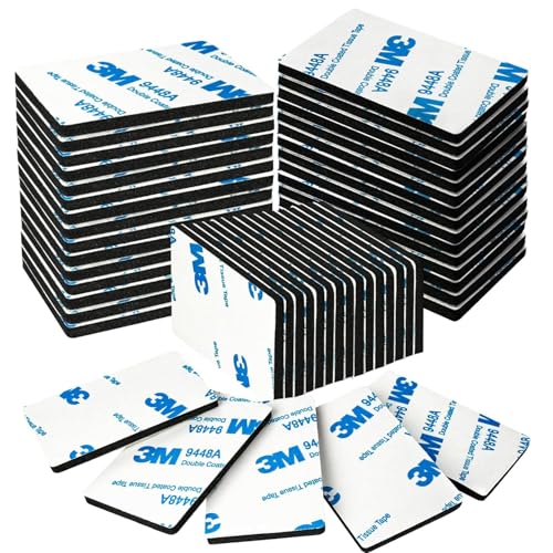 elzle 50 Stück Doppelseitiges Klebeband Extra Stark, Wasserfeste Double-Sided Adhesive Pads, Doppelseitiges Schaumstoff Pads (50mm x 30mm) von elzle