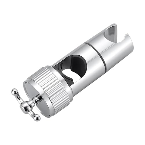 elzle Handbrause Halterung 16-28 mm Verstellbare Duschhalterung ABS Duschkopfhalterung mit 2 Haken Glänzend Chrom Duschkopfhalter als Ersatzteil für Duschzubehör von elzle