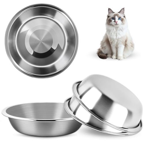 elzle Katzennäpfe, 3 Stück Fressnäpfe für Katzen Edelstahl, Spülmaschinenfest 5,5 Zoll Futternapf Katze, Ersatz für kleine Katzen und Hunde elzle Katzennäpfe, 3 Stück Fressnäpfe für Katzen Edelstahl, Spülmaschinenfest 5,5 Zoll Futternapf Katze, Ersatz für kleine Katzen und Hunde von elzle