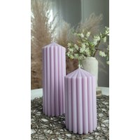 Sojawachs Kerze | Kerzen Gerippte Natürliche Sojawachskerze Vegan Groß Säulenkerze Pillar Pastellviolett Sojawachs Kerze | Kerzen Gerippte Natürliche Sojawachskerze Vegan Groß Säulenkerze Pillar Pastellviolett von emStudioDE