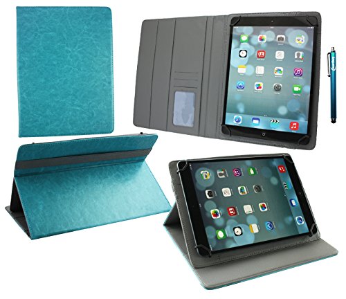 Emartbuy Universal 9.1 Zoll - 10.1 Zoll Turkis Multi Angle Folio Brieftasche Case Cover Hulle Abdeckung Mit Card Slots Grau Interior Und Stylus Stift Geeignet Für Ausgewählte Geräte Aufgeführt Unten Emartbuy Universal 9.1 Zoll - 10.1 Zoll Turkis Multi Angle Folio Brieftasche Case Cover Hulle Abdeckung Mit Card Slots Grau Interior Und Stylus Stift Geeignet Für Ausgewählte Geräte Aufgeführt Unten von emartbuy