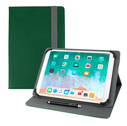 Emartbuy Universal 9,7 Zoll - 10,8 Zoll Glänzendes Grün Multi-Winkel Folio Brieftasche Case Abdeckung Mit Kartensteckplätzen Und Stylus Stift Geeignet Für Die Unten Aufgeführten Ausgewählten Geräte von emartbuy