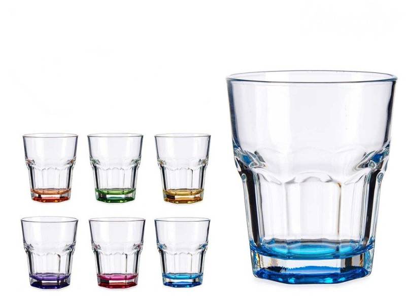 emeco Gläser-Set 6x Gläser Set bunte Trinkkglas Wassergläser Trinkgläser Glas Becher 28, Glas emeco Gläser-Set 6x Gläser Set bunte Trinkkglas Wassergläser Trinkgläser Glas Becher 28, Glas von emeco