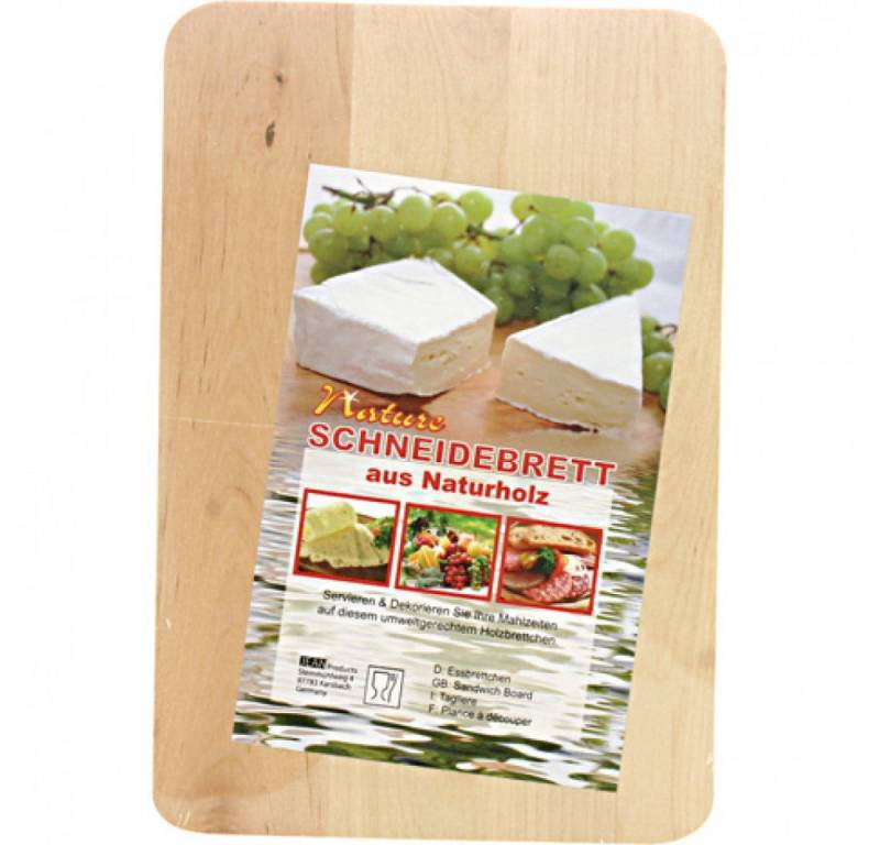 emeco Schneidebrett 4 x Frühstücksbrett Schneidebrett Eckig 22x15 cm aus Naturholz OSM-12, Holz, (4-St) von emeco