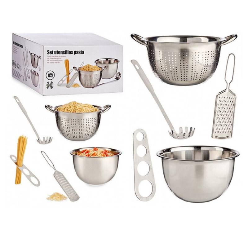 emeco Schüssel Küchenset Küchenutensilien 5tlg. Pasta Nudelset Edelstahl Rührschüssel von emeco