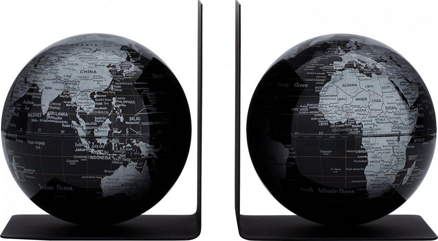 emform® Globus Buchstützen-Set BOOKGLOBE, (Set, 4-tlg), Buchstützen-Set 2 Mini-Globen je Ø13cm klein, Weltkugeln von emform®