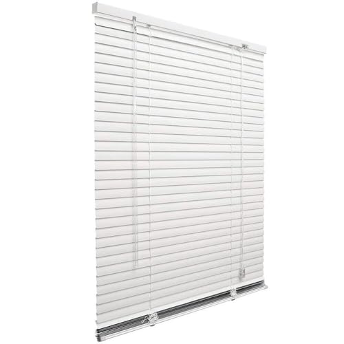 Aluminium-Jalousie für die Wand, weiß, neigbare Lamellen, 25 mm, Sonnenschutz, Fenster, Türen, 200 x 180 cm von emmevi