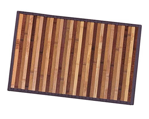 Bambus-Teppich aus Holz, für Küche, Badezimmer, Schlafzimmer, Degradé, verschiedene Größen, Frühstücksbrett, Rückseite, rutschfest, Modell: Bambus, 50 x 77 cm, Braun von emmevi