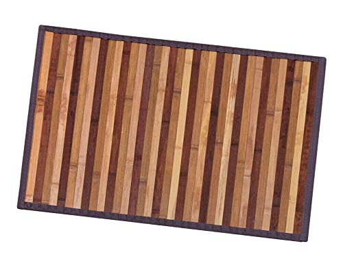 Bambus-Teppich aus Holz, für Küche, Badezimmer, Schlafzimmer, Degradé, verschiedene Größen, Frühstücksbrettchen mit rutschfester Rückseite, Modell: Bambus, 50 x 135 cm, Braun von emmevi