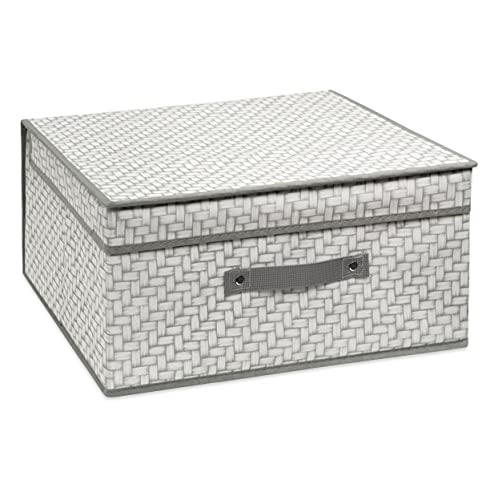 emmevi Platzsparende Aufbewahrungsbox aus festem Stoff, faltbar, für Kleidung, 30 x 28 x 15 cm, Grau von emmevi