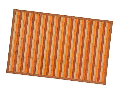 emmevi Bambus-Teppich aus Holz, rutschfest, Fußmatte, Bambus, Küche, Bad, Degradé, 50 x 135 cm, Beige von emmevi