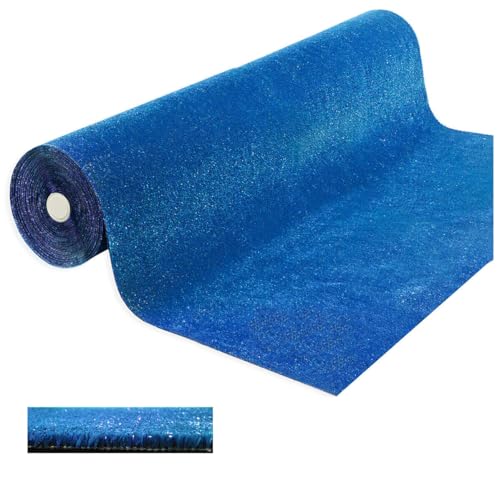 emmevi Blauer Kunstrasen, 7 mm, dekorativ, für Haus, Geschäft, Garten, Kunstrasen, 2 x 15 m von emmevi