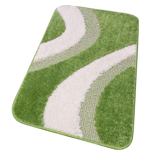 emmevi Badteppich, 100 % Made in Italy, rutschfest, verschiedene Größen, Shaggy 3D, modern, saugfähig, Modell: Evia, 50 x 80 cm, Grün emmevi Badteppich, 100 % Made in Italy, rutschfest, verschiedene Größen, Shaggy 3D, modern, saugfähig, Modell: Evia, 50 x 80 cm, Grün von emmevi