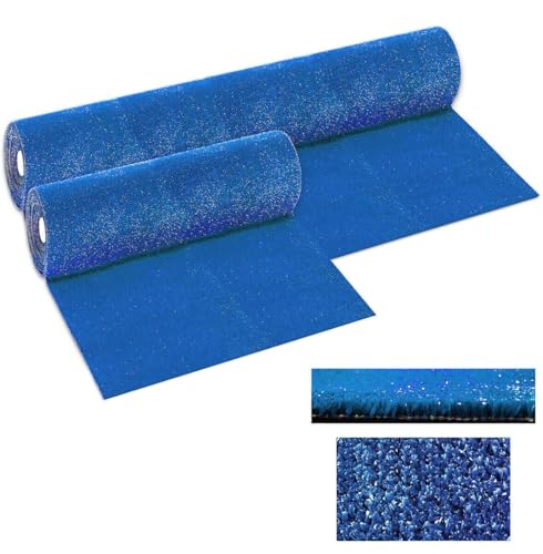 emmevi Kunstrasen blau 7 mm dekorativ Meterware Höhe 100 cm Rasenteppich nach Maß Gras von emmevi
