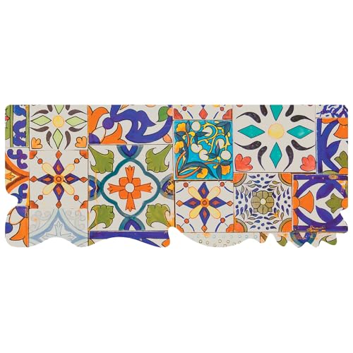 emmevi Le Forme Fliese Teppich Küche Form PVC Modern Bunt Rutschfest Digitaldruck 50x120cm von emmevi