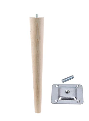 1x Holz Schrank beine Massivholz Schräg oder gerade Konisch Möbelfüße Möbelbeine (1x Gerade 35cm) von emoebelbeschlaege