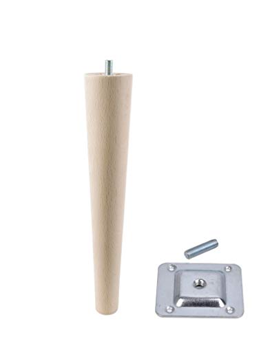 1x Holz Schrank beine Massivholz Schräg oder gerade Konisch Möbelfüße Möbelbeine (1x Gerade25cm) von emoebelbeschlaege