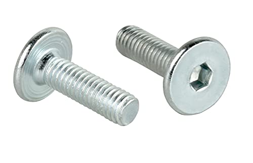 woplus 10 Stück Flachkopfschrauben Möbelschrauben Möbelverbinder Stahl Verzinkt M6 x 20mm Flachkopf Antrieb:Innensechskant SW4 (10 Stück M6 x 20mm) von emoebelbeschlaege