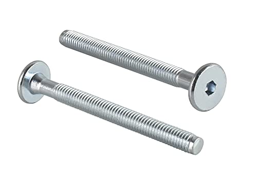 woplus 10 Stück Flachkopfschrauben Möbelschrauben Möbelverbinder Stahl Verzinkt M6 x 60mm Flachkopf Antrieb:Innensechskant SW4 (10 Stück M6 x 60mm) von emoebelbeschlaege