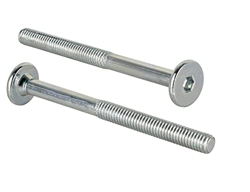 woplus Flachkopfschrauben Möbelschrauben Möbelverbinder Stahl Verzinkt M6 x 70mm Flachkopf Antrieb:Innensechskant SW4 (10 Stück M6 x 70mm) von emoebelbeschlaege
