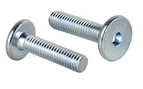 woplus Flachkopfschrauben Möbelschrauben Möbelverbinder Stahl Verzinkt M6 x 25mm Flachkopf Antrieb:Innensechskant SW4 (10 Stück M6 x 25mm) von emoebelbeschlaege