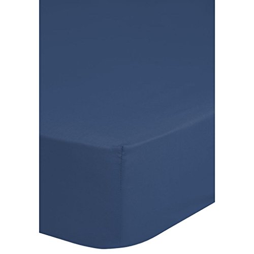emotion Fitted Spanbettuch Jersey, Denim blau 90/100x200cm, Baumwolle, 200x100x0,5 cm von emotion