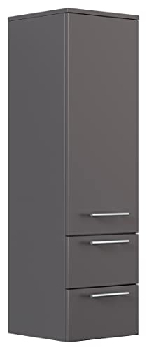 emotion Hochschrank 120 cm anthrazit seidenglanz mit Glaseinlagen von emotion