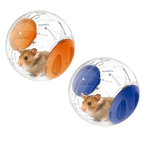 Emours Zwerghamster Laufball Mini 12,2 cm Kleintier Hamster Laufen Gymnastikball, 2 Stück von emours