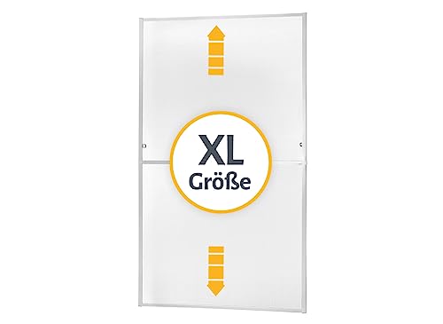 empasa Insektenschutz Fliegengitter für bodentiefe Fenster MASTER SLIM XL extra groß mit Alurahmen individuell kürzbarer Selbstbausatz in weiß, braun oder anthrazit, 130 x 220 cm von empasa