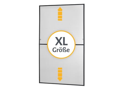 empasa Insektenschutz Fliegengitter Fenster Alurahmen MASTER SLIM XL individuell kürzbarer Selbstbausatz in weiß, braun oder anthrazit, 130 x 220 cm von empasa