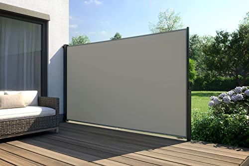 Seitenmarkise Start 3.0 Sichtschutz Sonnenschutz Windschutz Markise ausziehbar in verschiedenen Größen und Farben, Farbe:grau, Größe:180 x 300 cm von empasa