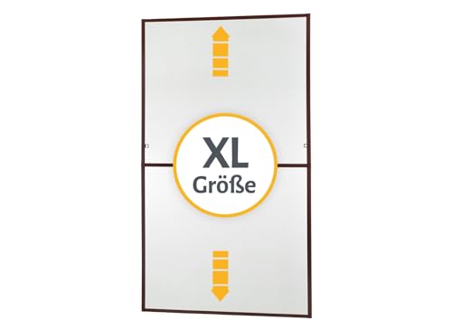 empasa Insektenschutz Fliegengitter Fenster Alurahmen MASTER SLIM XL individuell kürzbarer Selbstbausatz in weiß, braun oder anthrazit, 130 x 220 cm von empasa