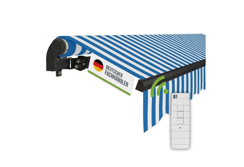 empasa Gelenkarmmarkise "START PLUS" elektrische Markise mit Fernbedienung & Handkurbel von empasa
