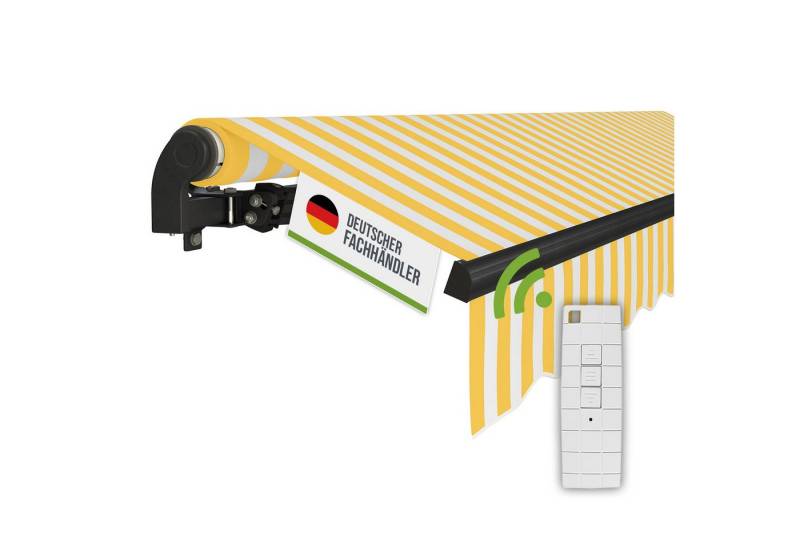 empasa Gelenkarmmarkise "START PLUS" elektrische Markise mit Fernbedienung & Handkurbel von empasa