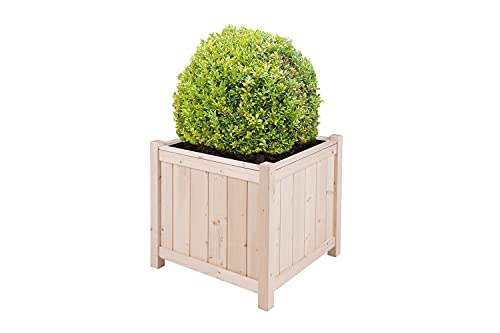 empasa Hochbeet Blumenkasten Kräuterbeet Frühbeet Pflanzkübel Pflanzkasten aus Holz für Garten, Balkon und Terrasse, Modell:Bloom L - 45 x 45 x 45 cm von empasa