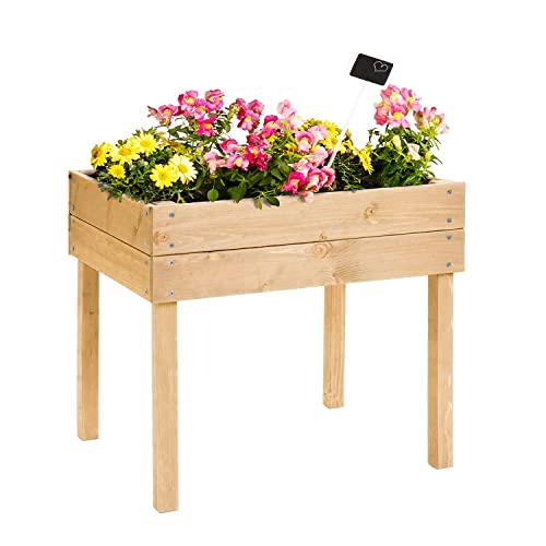 empasa Hochbeet für Kinder Kinderhochbeet aus Holz Blumenkasten Pflanzkübel Frühbeet Kräuterbeet für Balkon, Terrasse und Garten von empasa