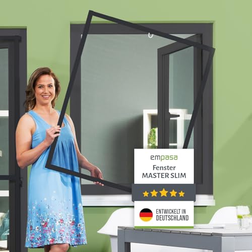 empasa Insektenschutz Fliegengitter Fenster Alurahmen individuell zuschneidbar Master Slim weiß, braun oder anthrazit in verschiedenen Größen von empasa