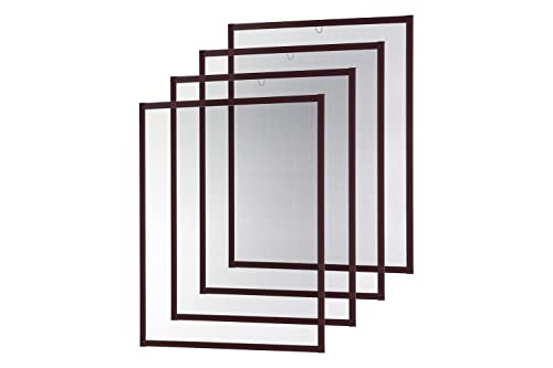 empasa Insektenschutz Fliegengitter Fenster MASTER SLIM Set Alurahmen Mückengitter als Selbstbausatz in 100 x 120 cm, verschiedene Sets und Farben, Farbe:braun, Größe:4er Set von empasa