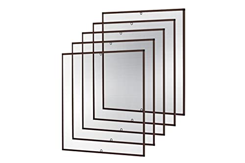 empasa Insektenschutz Fliegengitter Fenster START Set Fliegenschutz Alurahmen Mückengitter als Selbstbausatz in 120 x 140 cm, verschiedene Sets und Farben, Farbe:braun, Größe:5er Set von empasa