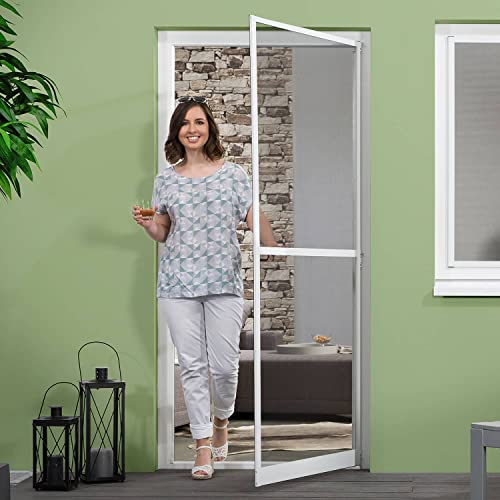 empasa Insektenschutz Tür Master Slim Plus 100 x 210 cm mit Alurahmen in Weiß, Anthrazit oder Braun, Fliegengittertür Selbstbausatz empasa Insektenschutz Tür Master Slim Plus 100 x 210 cm mit Alurahmen in Weiß, Anthrazit oder Braun, Fliegengittertür Selbstbausatz von empasa