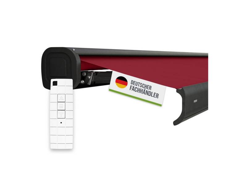 empasa Kassettenmarkise "CLASSIC" Markise Halbkassettenmarkise Fernbedienung Handkurbel von empasa