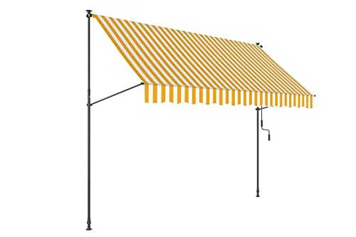 empasa Klemmmarkise 'ILANGA' Balkon Markise Klemm-Markise, UV-beständig und höhenverstellbar, Verschiedene Größen, 150 cm, 200 cm, 300 cm oder 400 cm x 120 cm von empasa