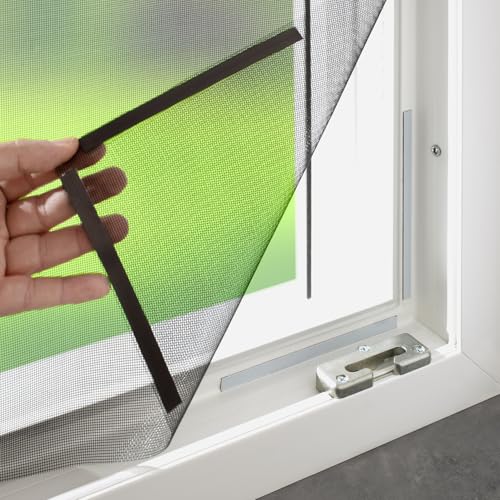 empasa Magnet Fliegengitter Fenster DELUXE mit professioneller Magnet-Klick-Befestigung, Insektenschutz ohne Bohren, Magnetfenster, kürzbar, Größe:100 x 120 cm, Gewebeauswahl:Fliegengitter von empasa